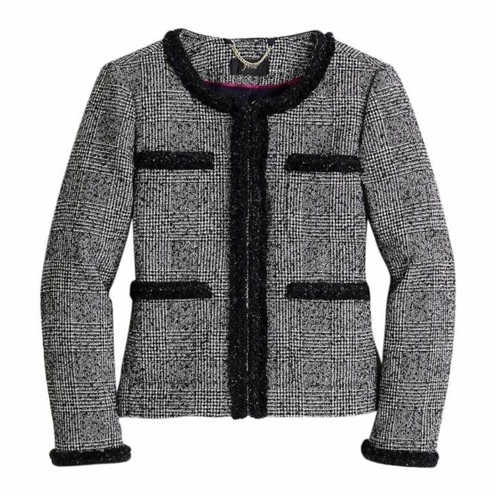 NWT. J. Crew lady jacket with trim Size 00 - Picture 2 of 7